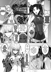 bottomless breast_sucking breasts comic cosplay duokuma exposed_chest fate/grand_order fate_(series) female_only femsub ghost greyscale groping hard_translated hyoui_lover large_breasts masturbation monochrome multiple_girls nude orgasm original possession rin_tohsaka sakura_matou tagme text topless translated underwear undressing yuri rating:Explicit score:17 user:L12@