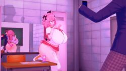3d ass astolfo_(fate/grand_order) breasts cat_pose fate/apocrypha fate_(series) femsub genderswap huge_breasts long_hair maledom mirror pink_hair tech_control thick_thighs tsotk rating:Questionable score:40 user:Mattlau04