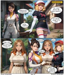 ai_art black_hair blonde_hair dark_skin devianbar dialogue domino_(pokemon) large_breasts long_hair nintendo orla_(pokemon) pokemon short_hair sierra_(pokemon_go) team_hypno team_rocket text rating:Safe score:3 user:Proyecto38