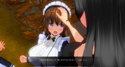 3d black_hair breasts brown_hair custom_maid_3d_2 female_only femdom femsub large_breasts maid purple_eyes sennoudaisuki tattoo text translated tribal_tattoo witch rating:Questionable score:5 user:YuriLover2