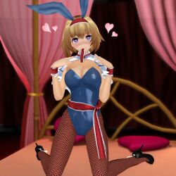 3d alice_margatroid blonde_hair blush breasts bunny_ears bunnysuit cleavage cuffs fake_animal_ears female_only femsub fishnets happy_trance heart heart_eyes high_heels large_breasts ribbon symbol_in_eyes touhou uyunsyu_(manipper) rating:Explicit score:50 user:uyunsyu
