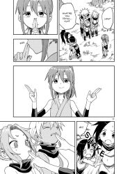 asagao_(in_the_heart_of_kunoichi_tsubaki) blonde_hair brown_hair comic female_only femdom femsub greyscale hinagiku_(in_the_heart_of_kunoichi_tsubaki) in_the_heart_of_kunoichi_tsubaki kissing ninja ponytail sazanka_(in_the_heart_of_kunoichi_tsubaki) text tsubaki_(in_the_heart_of_kunoichi_tsubaki) yamamoto_souichirou rating:Questionable score:41 user:laststand0810