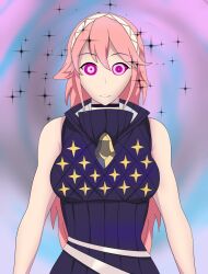  bare_shoulders breasts femsub fire_emblem fire_emblem_fates happy_trance kaa_eyes large_breasts nintendo pink_eyes smile soex soleil_(fire_emblem)  rating:safe score: user:soex