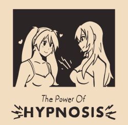 advertisement bare_shoulders blush breasts cleavage clothed dededes english_text female_only femdom femsub heart hypnotic_breasts long_hair luka_megurine meme miku_hatsune monochrome smile text twintails vocaloid yuri rating:Safe score:57 user:BugmenotEncore