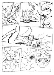  breasts comic emeraldsage female_only femdom femsub furry gardevoir greyscale hypnotic_eyes large_breasts monochrome nintendo pokemon pokemon_(creature) resisting ring_eyes vaporeon yuri  rating:questionable score: user:hypno