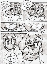 absurdres bubble_gum clown comic female_only greyscale kobi94 original rozy text twintails rating:Questionable score:6 user:Sleepyhead97