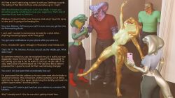 3d alien arden_(thalarynth) becca_(thalarynth) caption del_(thalarynth) dialogue femdom femsub furry happy_trance heavy_eyelids humor jules_(thalarynth) lizard_boy malesub multiple_subs original possessed_becca_(thalarynth) possession scalie snake_girl text thalarynth_(manipper) rating:Explicit score:8 user:Thalarynth