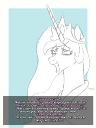 animals_only bitshift brain_drain femsub happy_trance horse long_hair my_little_pony open_mouth pov pov_dom princess princess_celestia resisting text tongue tongue_out trigger western rating:Questionable score:28 user:Bitshift