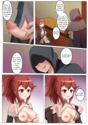 anna_(fire_emblem) breasts censored cloak comic dazed drool empty_eyes erection femsub fire_emblem jewelry maledom maozi_dan necklace nintendo nipples open_clothes penis ponytail red_hair text topless undressing undressing_command rating:Explicit score:73 user:anonlv000