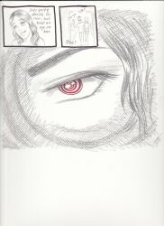 absurdres comic empty_eyes faustus femsub greyscale hypnotic_eyes maledom monochrome sketch spiral_eyes symbol_in_eyes text tongue tongue_out traditional turning_the_tables rating:Safe score:21 user:hypno