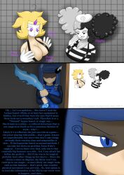 azure_blade blonde_hair blue_eyes blue_hair breasts corruption female_only femdom femsub freckles mime onorgasmic original spiral_eyes sunny_breeze_(onorgasmic) rating:Explicit score:8 user:Onorgasmic