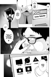 cell_phone comic empty_eyes femsub greyscale hard_translated hypnotic_app hypnotic_light maledom monochrome sakamata_nerimono tagme text translated ugly_bastard rating:Questionable score:5 user:L12@