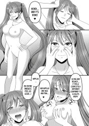 bottomless breasts camera comic dialogue drool empty_eyes femdom femsub greyscale hard_translated kazuha kissing large_breasts long_hair marialite masturbation monochrome nude panties possession skinsuit tagme text topless translated twintails underwear undressing rating:Explicit score:11 user:L12@