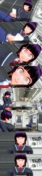 3d absurdres black_hair breasts brown_hair comic crossed_eyes custom_maid_3d_2 dialogue earrings empty_eyes expressionless female_only femsub jewelry kamen_writer_mc large_breasts purple_eyes ring_eyes school_uniform screenshot tech_control text translated rating:Safe score:13 user:Fushigiball