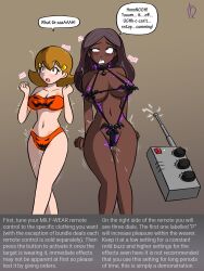 5-volt advertisement ahegao blonde_hair blush breasts brown_eyes brown_hair caption dark_skin dialogue drool electricity empty_eyes eye_roll female_only femsub forced_orgasm hair_clips halloween harvestman_here hypnotic_clothing large_breasts legs milf multiple_girls navel nintendo orgasm priyanka_maheswaran pussy_juice remote_control resisting squirting standing steven_universe swimsuit text trembling warioware wet_clothes yellow_eyes rating:Explicit score:191 user:Harvestman_here
