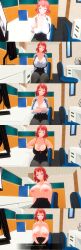 3d black_bra blue_eyes comic custom_maid_3d_2 empty_eyes expressionless lolislove nipples office office_lady red_hair text undressing rating:Safe score:15 user:tuyubxdxd