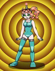 antenna breasts erect_nipples female_only fembot femsub happy_trance headphones hypnotic_accessory large_breasts latex leotard nintendo pokemon pokemon_sword_and_shield robotization short_hair smile solo sonia_(pokemon) spiral_eyes supertechno324 symbol_in_eyes tech_control rating:Questionable score:27 user:SuperTechno324