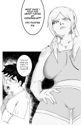 absurdres breasts comic femsub greyscale large_breasts monochrome text tomo86 twintails rating:Questionable score:18 user:TOMO