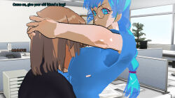 3d 3d_custom_girl blue_hair brown_hair glasses julienx manip text theheckle_(manipper) rating:Questionable score:6 user:theheckle