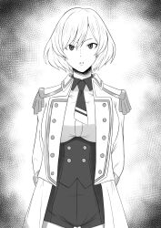 absurdres arms_behind_back breasts clothed empty_eyes expressionless female_only femsub gridman_universe large_breasts looking_at_viewer military_uniform mujina_(gridman) pswaller short_hair shorts solo ssss.dynazenon standing tie rating:Safe score:16 user:JustChilling