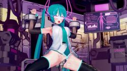 3d animated arm_warmers armpits bangs blue_eyes blue_hair blush boots bottomless bouncing_breasts cables collar corruption cyan_hair drool electricity empty_eyes erect_nipples erect_nipples_under_clothes eye_roll female_only femsub glowing glowing_eyes headphones koikatsu! large_breasts miku_hatsune moawi1 monitor nail_polish open_mouth panties sex_machine shrunken_irises solo squirting tears tech_control thighhighs tie tongue tongue_out tubes underwear urination vaginal vibrator video vocaloid wires rating:Explicit score:13 user:VortexMaster