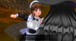 3d black_hair breasts brown_hair custom_maid_3d_2 female_only femdom femsub green_eyes hat large_breasts maid sennoudaisuki text translated witch witch_hat rating:Questionable score:5 user:YuriLover2