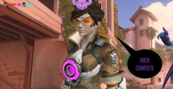 3d absurdres empty_eyes expressionless female_only femdom femsub ljublana overwatch red_eyes sombra_(overwatch) tech_control text tracer rating:Questionable score:27 user:LJUBLANA