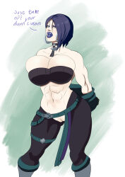 abs bimboannon bimbofication breasts choker dialogue earrings eyeshadow female_only fire_emblem fire_emblem_three_houses goth huge_breasts jewelry large_lips lipstick looking_at_viewer makeup midriff muscle_girl nintendo purple_hair purple_lipstick pussy shamir_nevrand short_hair text undressing rating:Explicit score:46 user:butterball