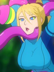 animated animated_gif arms_above_head blonde_hair bodysuit drool fantasyblade female_only femsub hypnotic_tentacle kaa_eyes metroid_(series) nintendo open_mouth ponytail samus_aran tentacles zero_suit rating:Questionable score:178 user:Icontrol