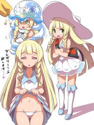 before_and_after blonde_hair comic dress empty_eyes expressionless femsub glowing glowing_eyes hat hypno konno_tohiro lillie_(pokemon) loli long_hair midriff multiple_views nintendo panties pendulum pokemon pokemon_(creature) pokemon_sun_and_moon skirt skirt_lift tentacles text translated ub-01 underwear rating:Questionable score:297 user:Frostbyte