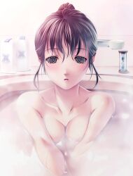  animated animated_eyes_only animated_gif bath bathing bottomless breasts brown_eyes brown_hair femsub large_breasts looking_at_viewer nude open_mouth spiral_eyes symbol_in_eyes topless vegita625_(manipper)  rating:questionable score: user:rain