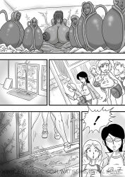 breasts comic corruption eggs greyscale large_breasts monster_girl multiple_girls natsumemetalsonic plant_girl transformation rating:Explicit score:41 user:Ogodei-Khan