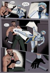 armor comic frost_(mortal_kombat) kano_(mortal_kombat) mortal_kombat polmanning short_hair text rating:Questionable score:27 user:DarkMask