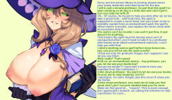 accidental_hypnosis breasts breasts_outside caption devilsubconscious_(manipper) dialogue english_text femsub genshin_impact hat huge_breasts kukumomo lisa_minci looking_at_viewer magic maledom manip open_clothes pov pov_dom teacher text rating:Questionable score:190 user:devilsubconscious