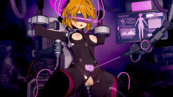 3d beam blonde_hair blush bodysuit brain_drain breasts cables censored corruption crotch_tattoo dazed e_qaq electricity erect_nipples female_only femsub gloves halo harness high_heels koikatsu! nipples open_mouth original ponytail rubber sex sex_machine small_breasts solo spread_legs tattoo tech_control thick_thighs thigh_boots thighhighs torn_clothes vaginal visor wires rating:Explicit score:8 user:VortexMaster