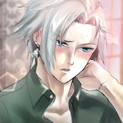 alan_stuart blue_eyes blush collarbone earrings lavenderpa male_only malesub my_next_life_as_a_villainess open_mouth silver_hair story rating:Safe score:1 user:jaaysiin