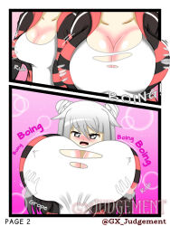 bimbofication breast_expansion breast_grab breasts comic female_only femsub ghost groping huge_breasts original text thegxjudgement white_hair rating:Explicit score:59 user:a_anon264252