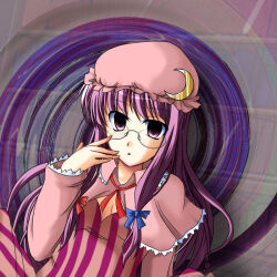 empty_eyes expressionless femsub glasses hat long_hair open_mouth patchouli_knowledge purple_eyes purple_hair touhou yumi398 rating:Safe score:5 user:hypno