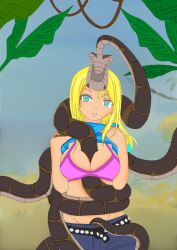 blonde_hair breasts disney expressionless fairy_tail femsub hypnotic_eyes kaa kaa_eyes kanazy large_breasts lompich_(colorist) long_hair lucy_heartfilia snake the_jungle_book undressing rating:questionable score: user:lepig