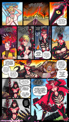 armor ass blood breasts comic corruption demon demon_girl feminization huge_ass huge_breasts hypnotic_accessory large_breasts original red_hair spear tail tail_growth text thetransformistress transformation transgender weapon rating:Explicit score:70 user:vinegrape