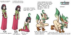 all_fours black_hair bottomless breasts comic dialogue erika_(pokemon) femdom femsub furry green_hair happy_trance idpet leafeon nintendo nude pet_play pokemon pokemon_firered_and_leafgreen pussy short_hair text topless transformation rating:Questionable score:21 user:IDPet