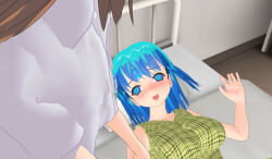 3d 3d_custom_girl bed blue_eyes blue_hair femsub happy_trance hat lying nurse original parasite symbol_in_eyes rating:Questionable score:9 user:Sleepyhead97