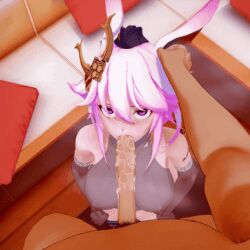 3d animal_ears animated animated_gif bare_shoulders blush breasts bunny_ears bunny_girl empty_eyes enemy_conversion erect_nipples erect_nipples_under_clothes fellatio femsub fox_ears fox_girl gloves hair_ornament hat hongcha honkai_impact_3rd huge_cock jin_mao_shu kneeling koikatsu! large_breasts leotard looking_at_viewer maledom opera_gloves oral penis pink_eyes pink_hair pov pov_dom rubber see-through shibal tattoo voldar yae_sakura rating:Explicit score:53 user:VortexMaster