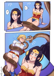 bare_legs black_hair blonde_hair blue_eyes blush breasts chin_hold cleavage cleavage_cutout coils comic confused dc_comics disney drool femsub happy_trance huge_breasts hypnotic_eyes kaa kaa_eyes large_breasts large_hips legs leotard long_hair m4ns0n maledom multiple_girls muscle_girl power_girl short_hair smile snake the_jungle_book thick_thighs thighs trance_break wonder_woman rating:Questionable score:304 user:Disastermaster55