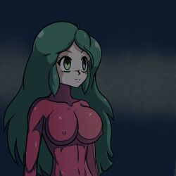 bottomless breasts expressionless female_only femsub green_hair huge_breasts idpet latex long_hair metroid_(series) nintendo samus_aran solo super_smash_bros. topless rating:Questionable score:13 user:IDPet