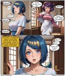 ai_art blue_hair devianbar dialogue glasses lana's_mother large_breasts long_hair nintendo pokemon purple_hair short_hair team_hypno text wicke rating:Safe score:2 user:Proyecto38