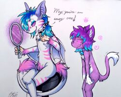 bat_boy bottomless cat_boy collar dazed furry happy_trance kaitty_(kaittycat) malesub mirror original p2ychociivet spiral_eyes symbol_in_eyes text tongue tongue_out topless traditional rating:questionable score: user:onehypdude