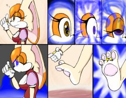 brown_eyes bunny_girl comic dazed dr._chaos feet femsub furry glowing glowing_eyes hypnotic_accessory orange_hair sketch sonic_the_hedgehog_(series) toe_ring vanilla_the_rabbit rating:questionable score: user:skronthesecond