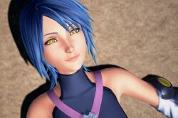  aqua_(kingdom_hearts) blue_hair female_only femsub happy_trance ics92_(manipper) kingdom_hearts manip smile spiral_eyes yellow_eyes  rating:safe score: user:ics92