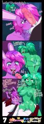 absurdres after_sex artifact_the_fox ball_sucking balls biting bottomless bunny_girl clothed_exposure comic corruption cum cum_in_mouth dialogue drool earrings enid_(ok_ko) evil_smile eyelashes fellatio femsub fink_(ok_ko) fox_boy furry glowhorn green_hair group_sex hand_on_hip heart lip_biting maledom netorare nipple_piercing nipples nude ok_k.o.!_let's_be_heroes oral original panties panty_pull penis phone piercing ponytail purple_eyes purple_hair pussy pussy_juice rat_girl red_eyes red_hair sex sharp_teeth shiny_hair shiny_skin simple_background smile smug steam tail text threesome tongue tongue_out topless underwear vaginal white_hair rating:Explicit score:44 user:ArtifactFox